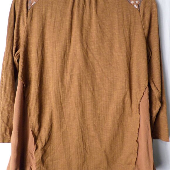 Knox Rose Thermal Rust Colored Long Sleeve Knit Tee Blouse Womens Large - Picture 10 of 12